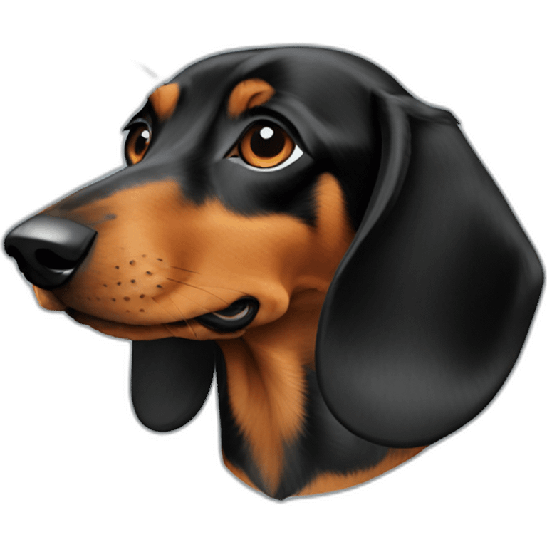 Dog head reality dachshund half - side emoji