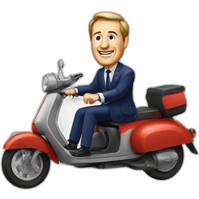 French President Holland on his scooter emoji