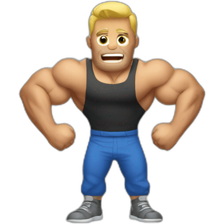 man doing doble biceps emoji