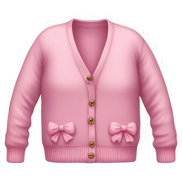 Pink cardigan with bow  emoji