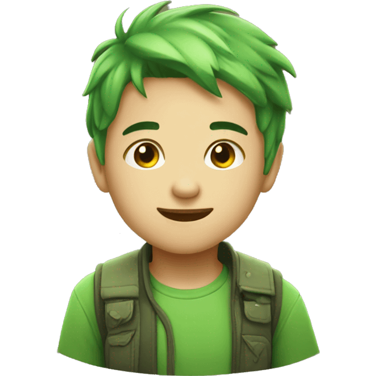 Cute green emoji