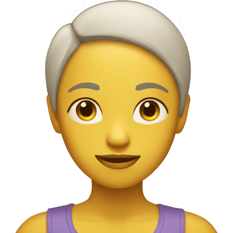 person with yellow skin tone doing yoga emoji