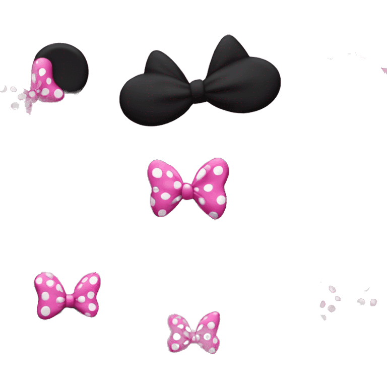 Black with pink polkadot bow Minnie, mouse ear headband emoji