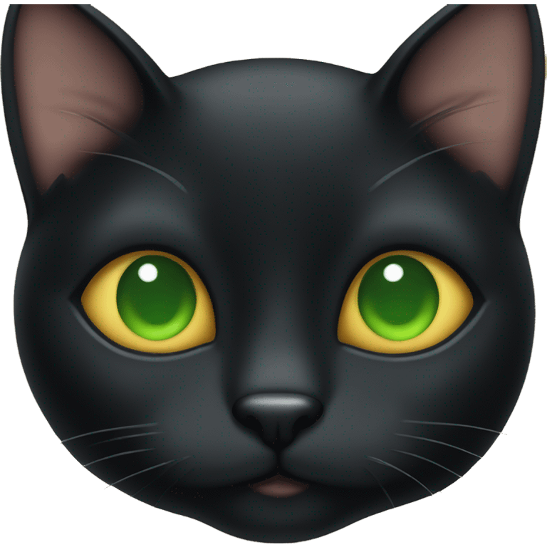 Black cat with green/gold eyes emoji