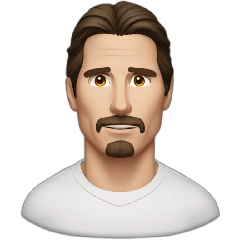 face christian bale with air pods on emoji