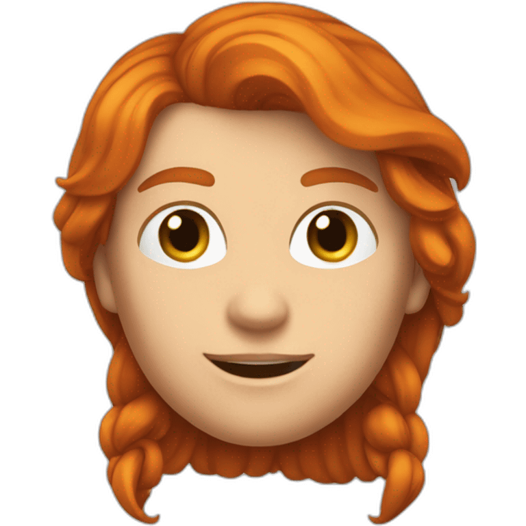 Une rousse avec des cheveux en bataille  emoji