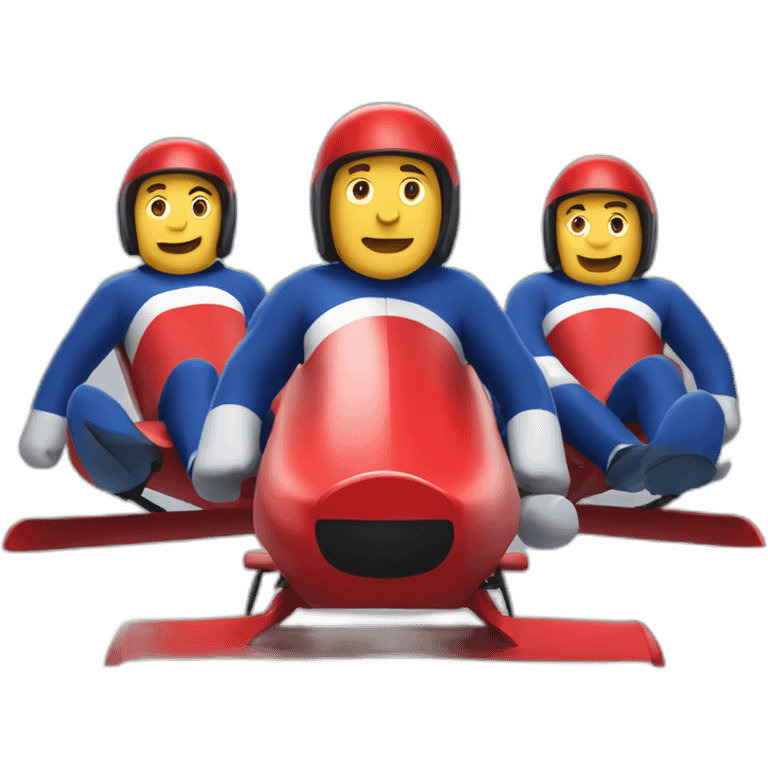 french red bobsleigh emoji