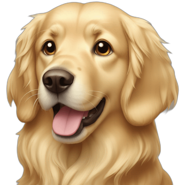 Blond dog like a golden retriever but with brown noise emoji