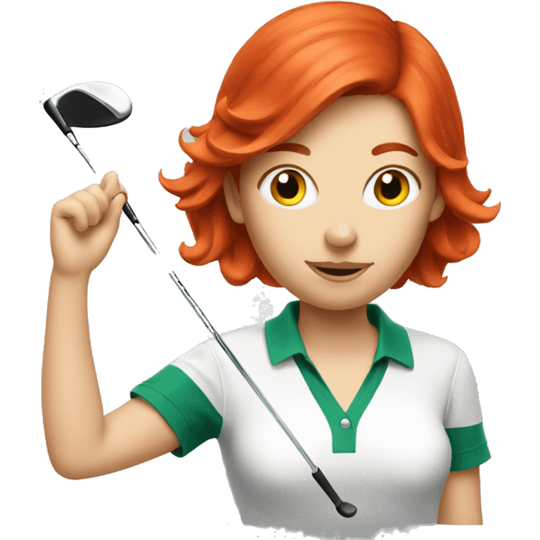 Red hair lady golf  emoji