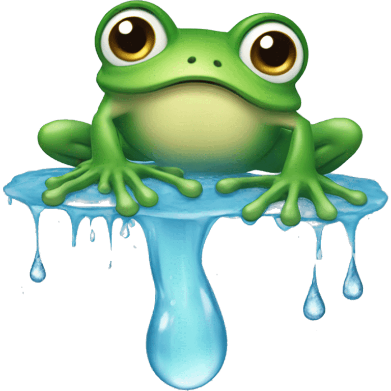 froggie with drops of water  running down the legs emoji