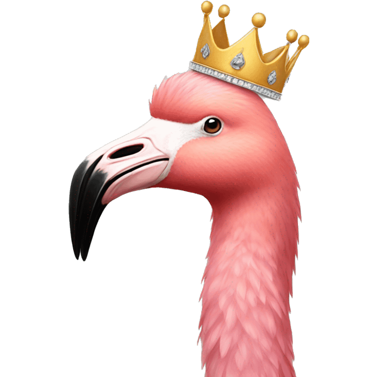 Flamingo wearing a crown emoji