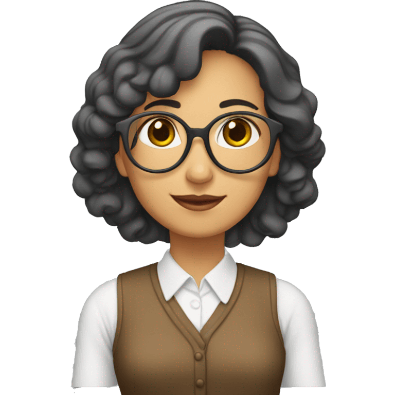 profesora pelo castaño emoji