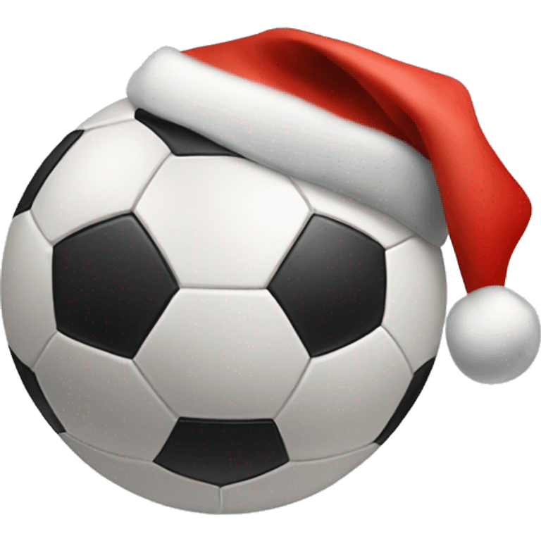 Soccer ball with a Santa hat emoji