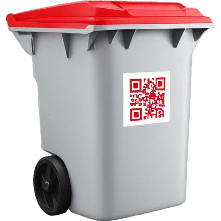 qr code on red wheelie bin emoji