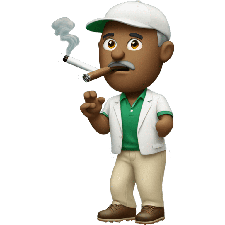 Golfing smoking a cigar emoji