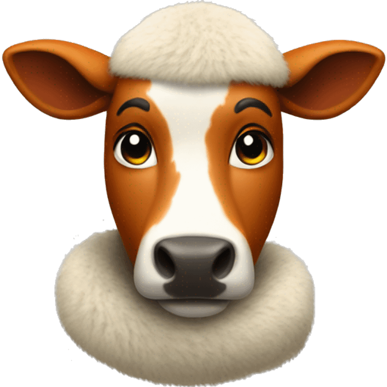 cow in a fox fur coat emoji