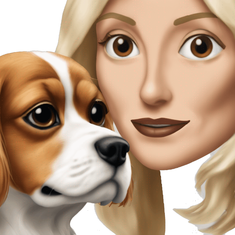 Sharon stone in basic instinct with cavalier King Charles spaniel  emoji