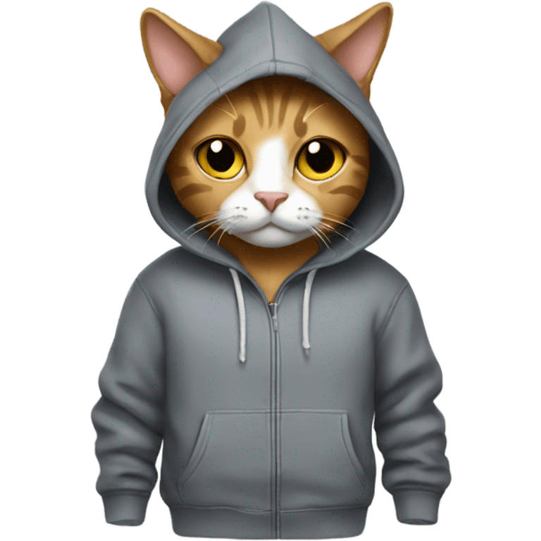 Cat wearing a hoodie emoji