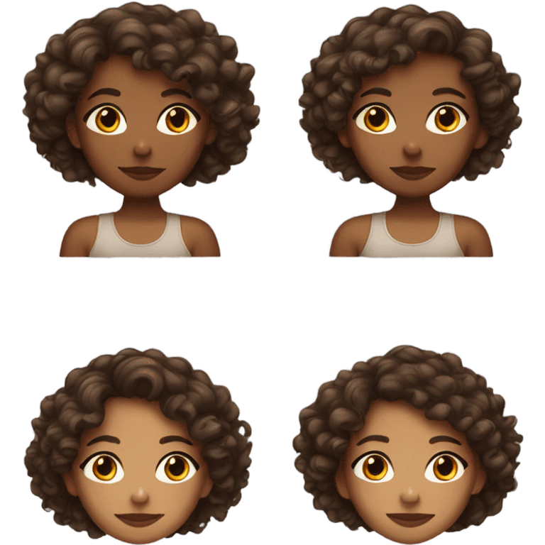 Mixed girl with curly brown hair  emoji