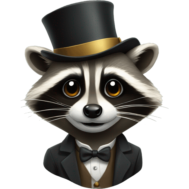 Raccoon with top hat  emoji