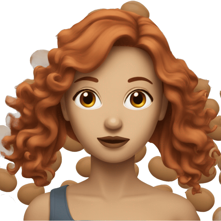 Realistic woman with long auburn hair emoji