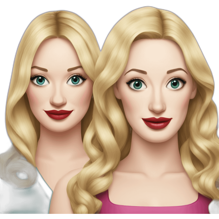 Beth behrs and Kat dennings emoji