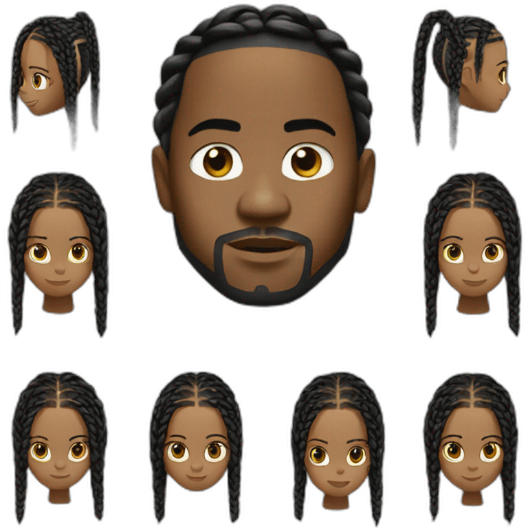 Kendrick Lamar small braids emoji