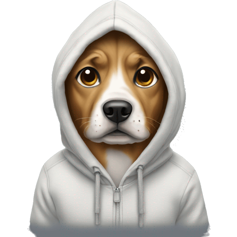 Dog wearing a hoodie  emoji