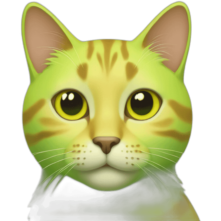 Yellow green cat emoji