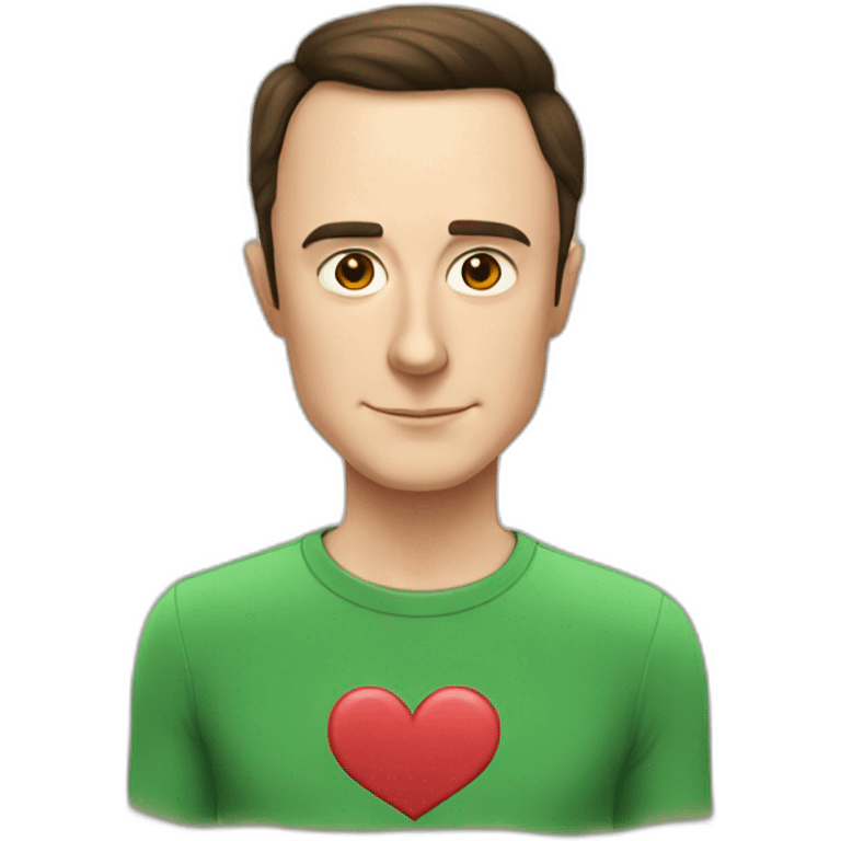 Sheldon Cooper draws a heart emoji