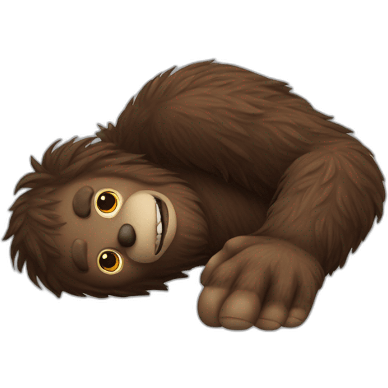 bigfoot lying on his back emoji