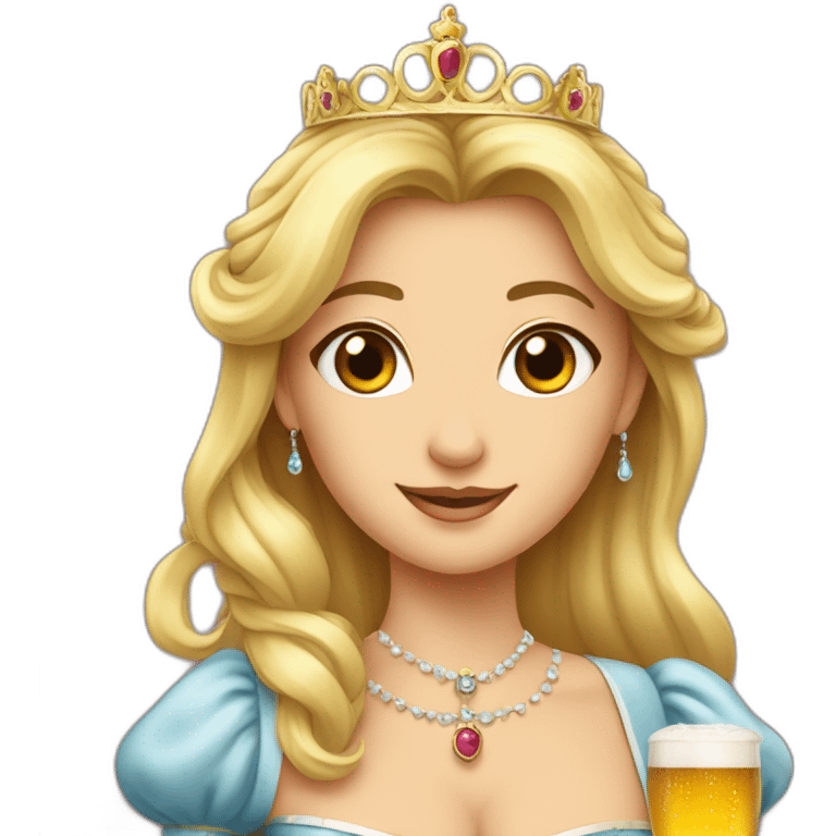 Princesse avec une bière emoji