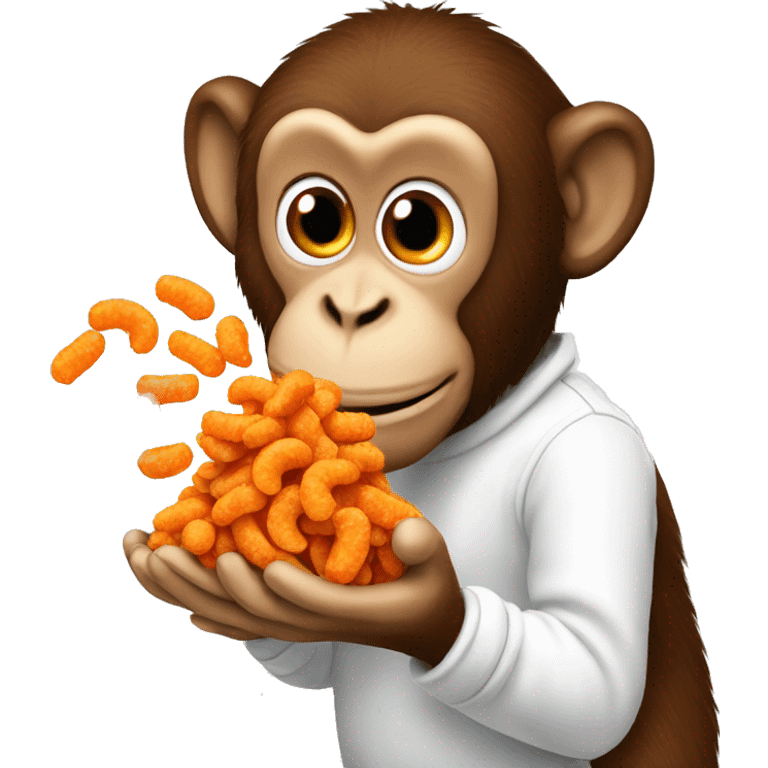 monkey eating cheetos emoji