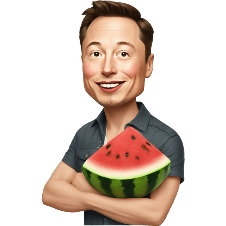 elon musk eating watermelon emoji