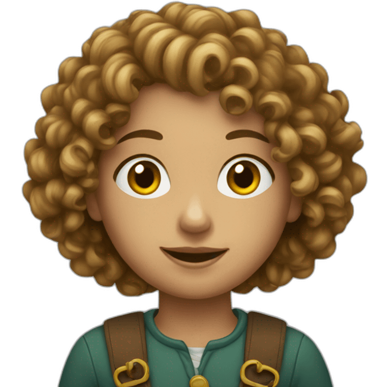 Curly European Girl who hold money emoji