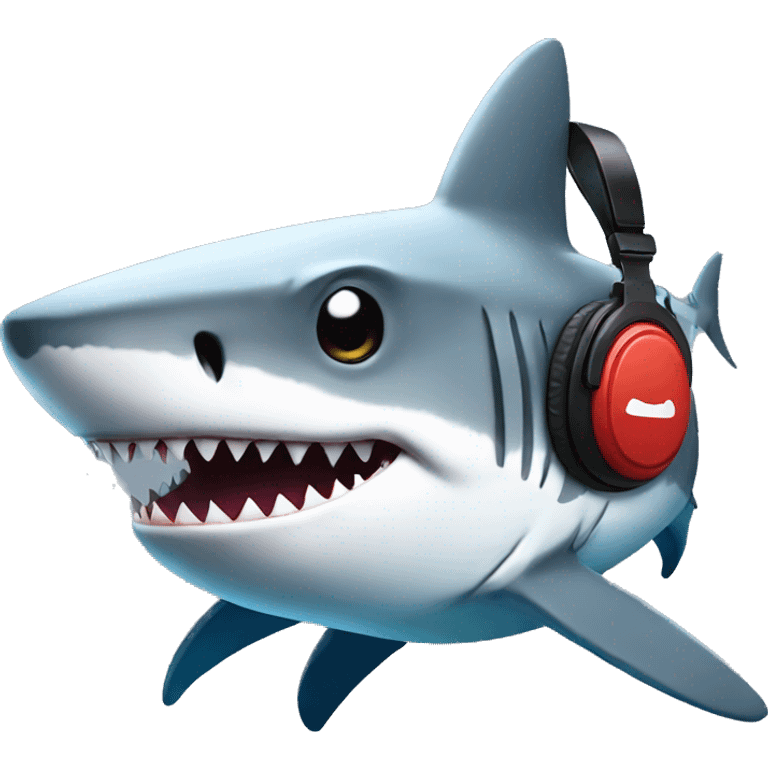 Shark listening to music emoji