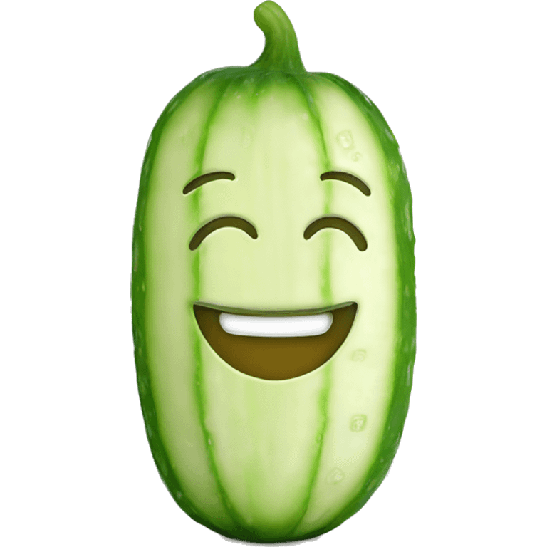 A Smiley face sit cucumber emoji