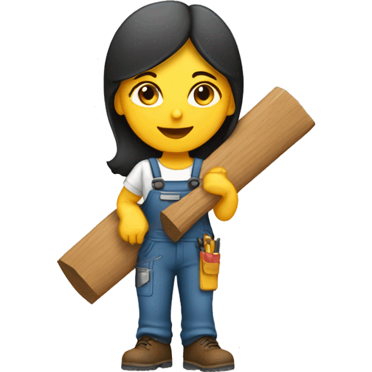 female carpenter working with wood  emoji