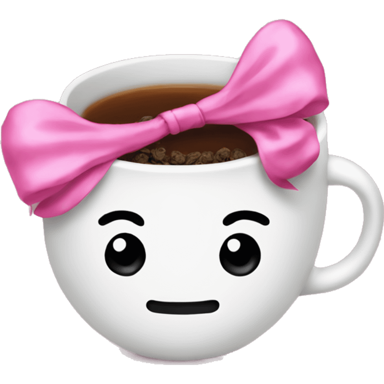 Bobba tea whit a pink bow  emoji