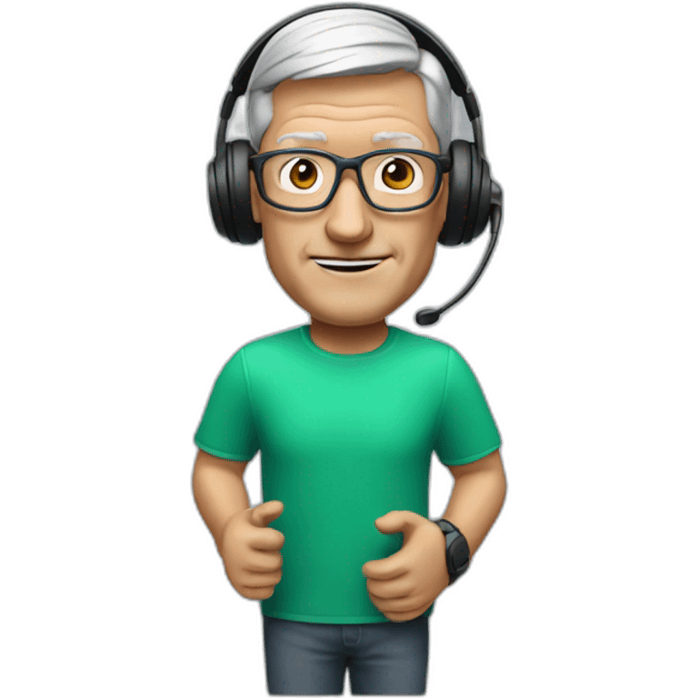 tim cook with ar headset vision pro emoji