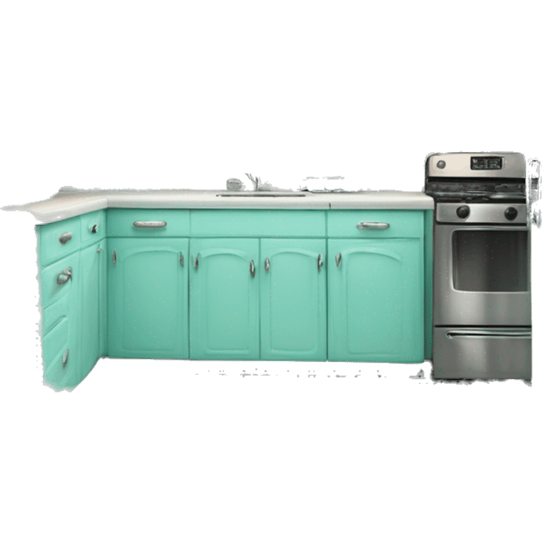 Realistic isolated tiffany blue vintage retro kitchen  emoji