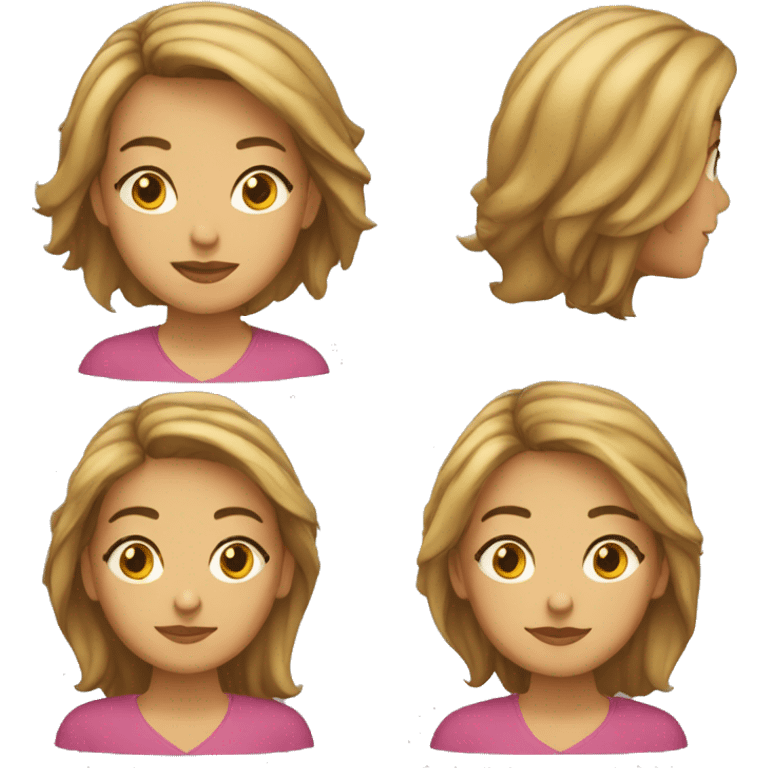 Mujer adulta con pelo largo recogido emoji