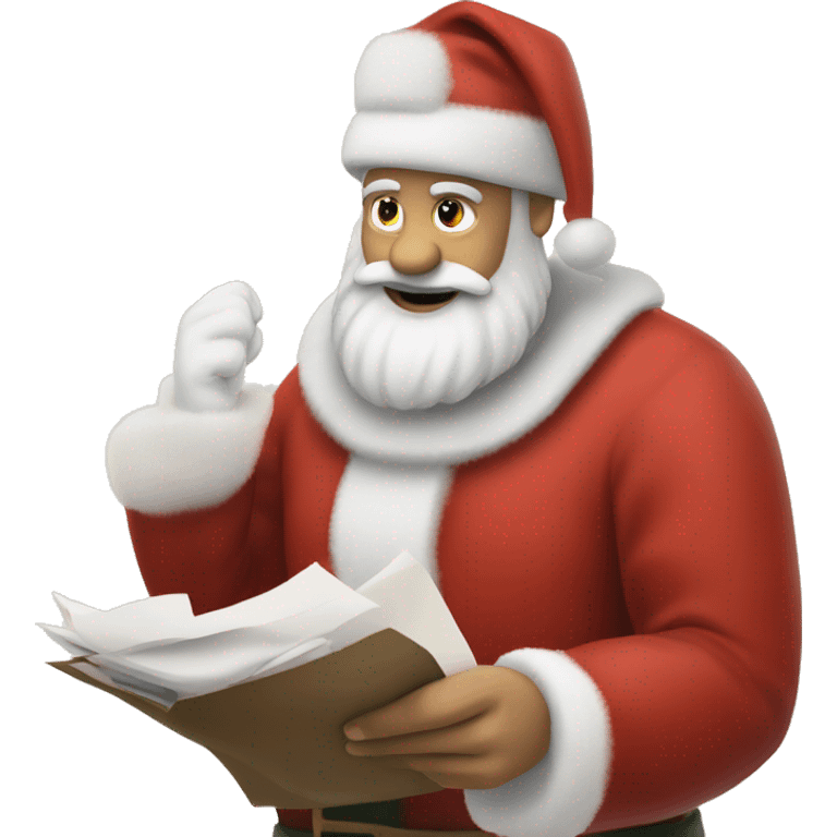 santa clause checking off his list emoji