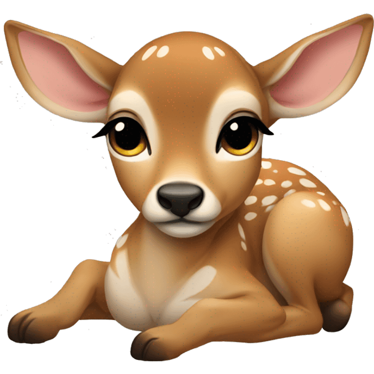 fawn laying down eyes closed emoji