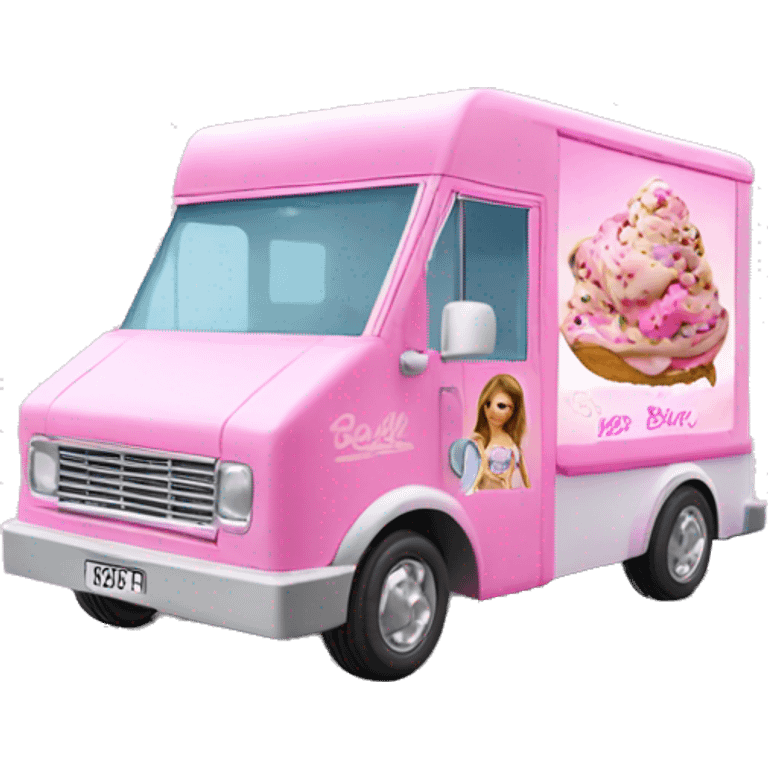 Barbie ice cream van ,2036 pearl red emoji