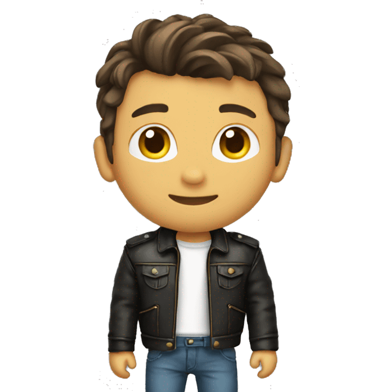 cool boy with leather jacket, from the back emoji