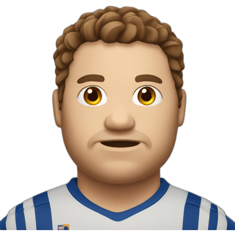 Fat handball player with brown hair emoji