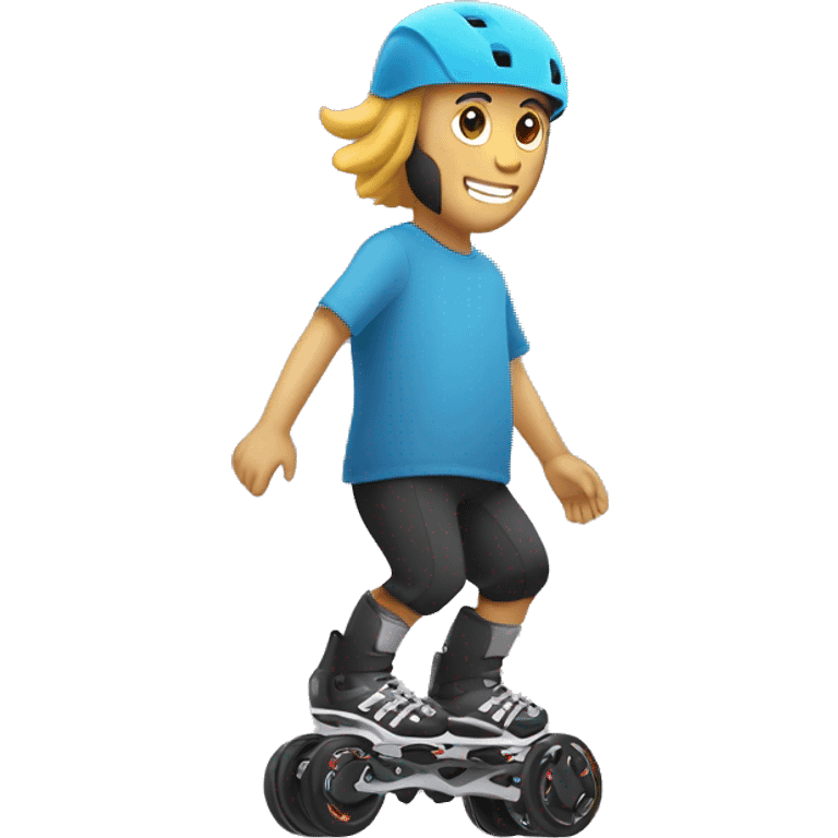 Rollerblade y las ruedas están envueltas de truenos y llamas  emoji