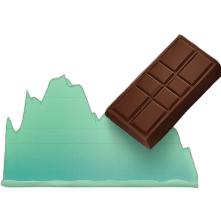 Chocolate bar with a stock chart trending up emoji