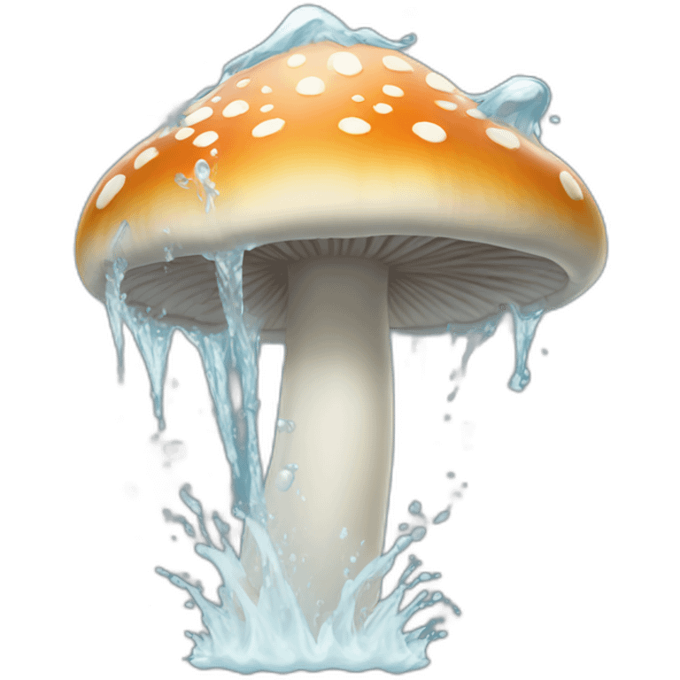 White water spurting from mushroom top emoji